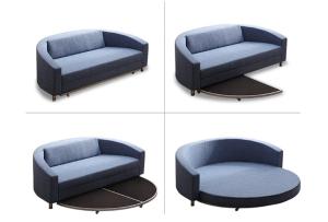 Round Fabric Sleeper Sofa