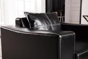 Modern Black Leather Sofa