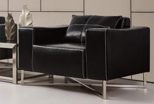 Modern Black Leather Sofa