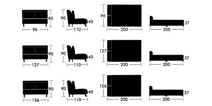 AD001 Folding Fabric Sofa Bed