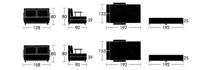 AD022B Fabric Folding Sofa Bed