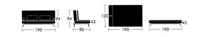 AD139 Folding Fabric Sofa Bed