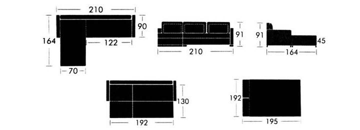 AD011 Fabric Storage Sofa Bed