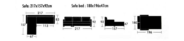 AD162 Sectional Sofa Bed